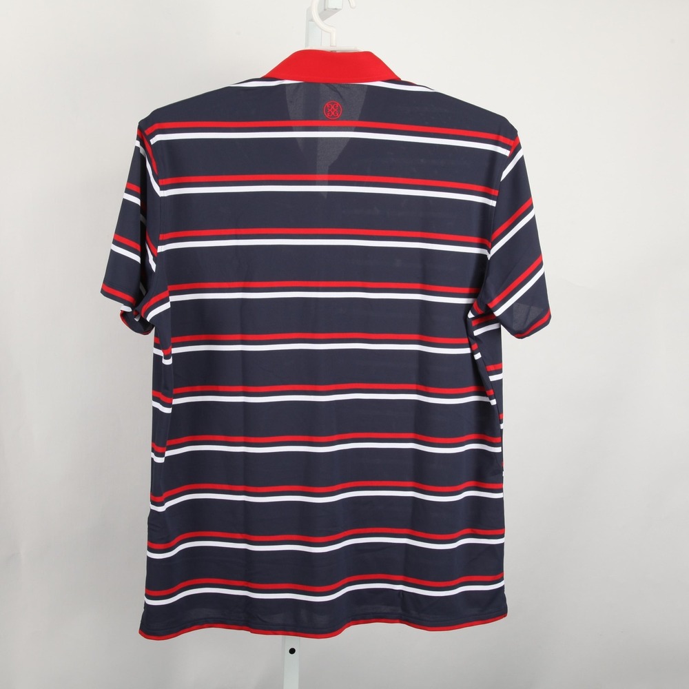 G/FORE Polo Shirt Mens Extra Large Navy Red Stripe Westchester Hills Golf Club - Picture 4 of 13